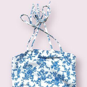 Blue Floral Women’s Halter Top size XS